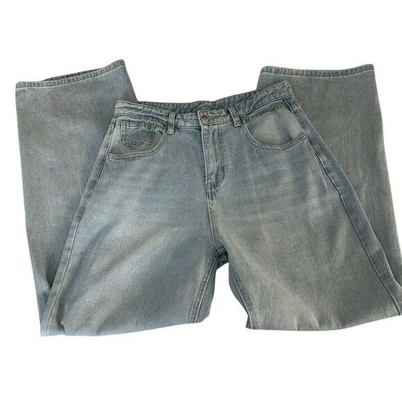 HDLTE Wide Leg Jeans High Waist Baggy Jeans Boyfriends Jeans Y2K 90s Size L - Picture 7 of 14